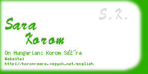 sara korom business card
